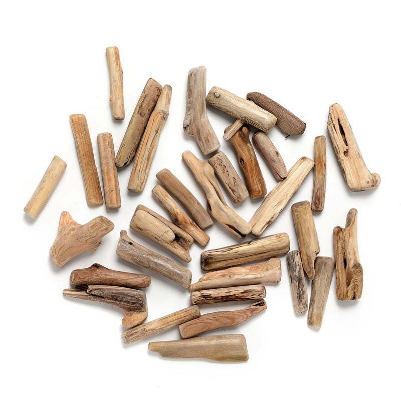 Byher Driftwood Pieces for Crafts Frames Wreath Surf Art Beach Decor (1" - 4", 8OZ, 55pcs) - Image 1